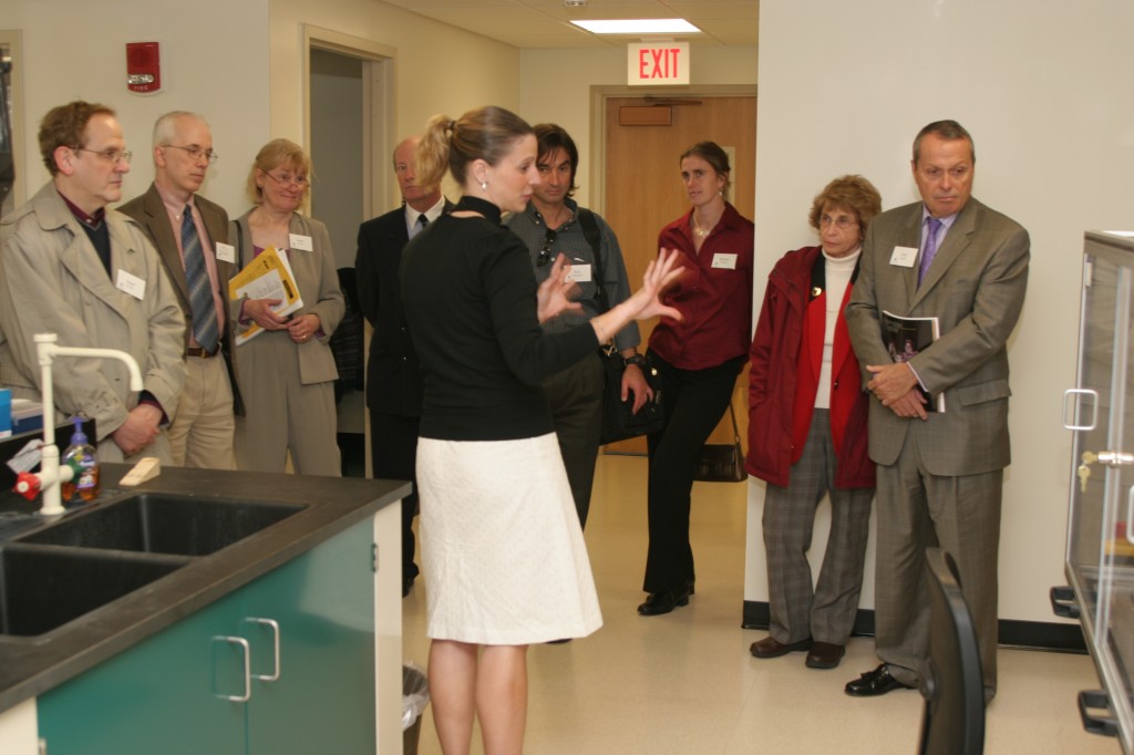Graduate Student, Cara Statz, leads a tour of the CAGT.