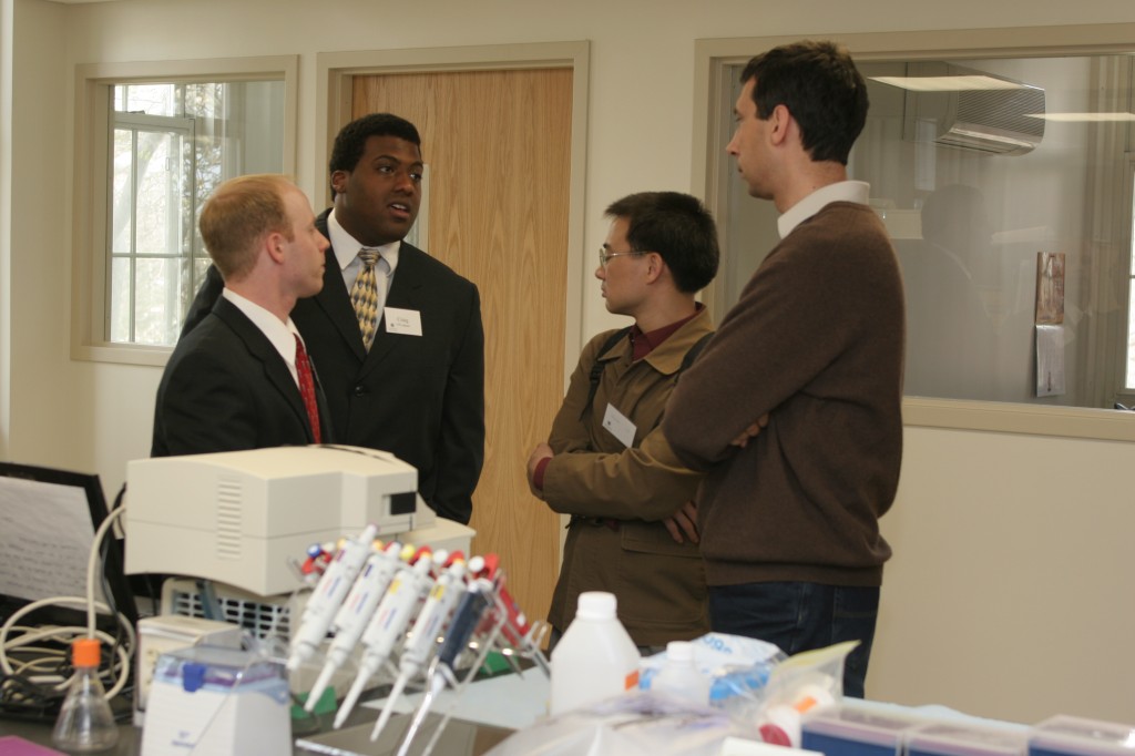 Graduate Students Craig O'Connor and Joshua Suhl lead a tour of the CAGT